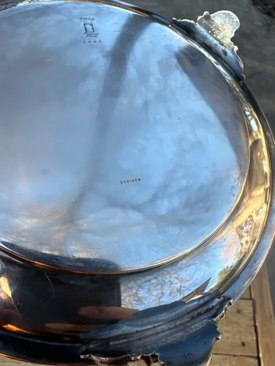 Antique English Silver Plate Biscuit Barrel by Birks Rideau Plate Footed, C.1900 - Picture 11 of 14